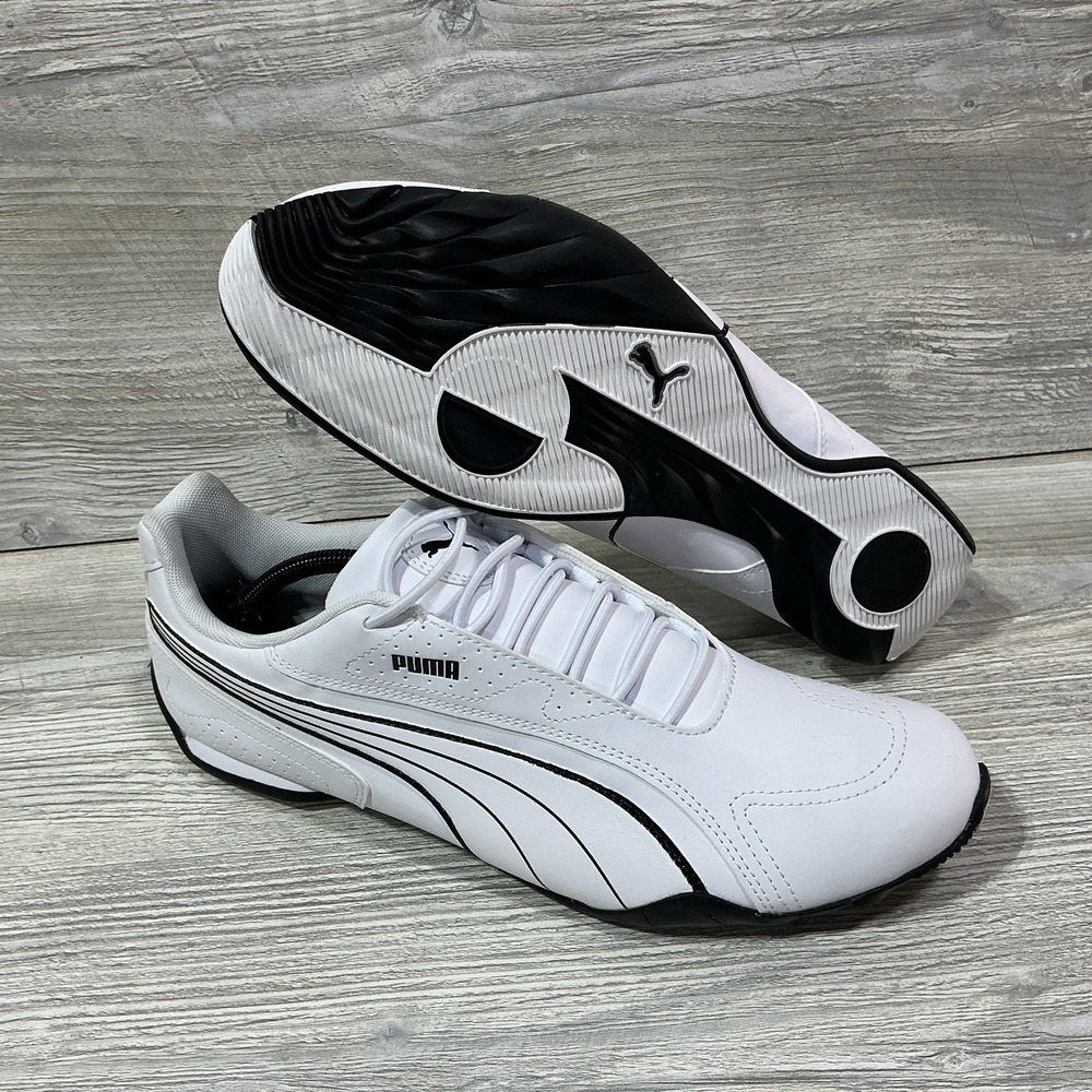 Puma Ferrari Scuderia Sneakers Mens 11.5 White Black Driving Shoes 388167-01